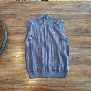 Scottish Winds Gray Sleeveless Zip-Up Lined Sweater Vest Women’s Size XL